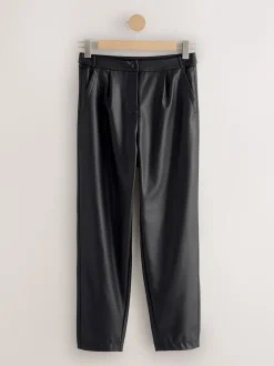 Zwart - Broek met benen van imitatieleer