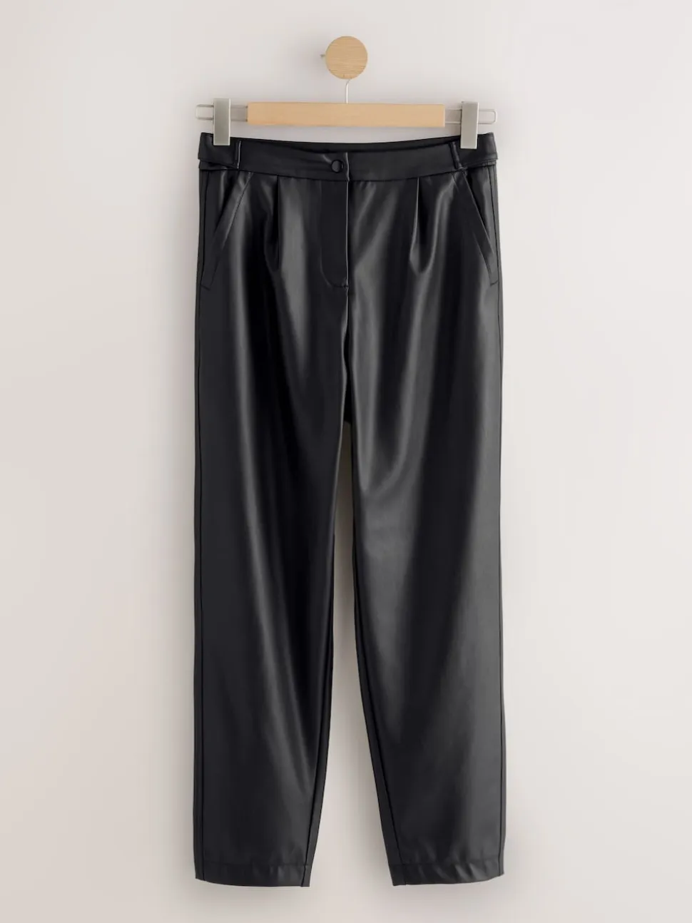 Zwart - Broek met benen van imitatieleer