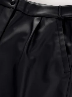 Zwart - Broek met benen van imitatieleer