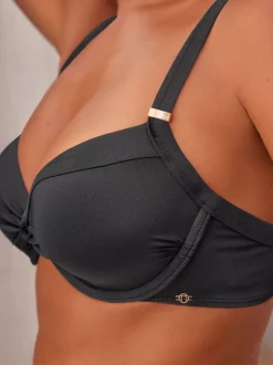 Zwart - Buikcorrigerende bikinitop met vulling en beugel