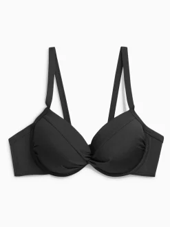 Zwart - Buikcorrigerende bikinitop met vulling en beugel