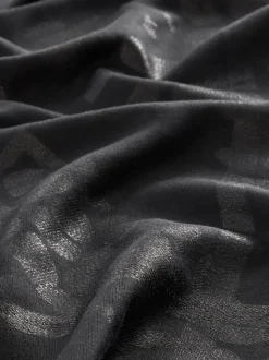 Zwart - Burnout lichtgewicht sjaal met glitters