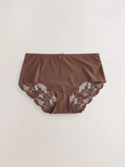 Zwart / Caramel huidskleur / Chocolade huidskleur - 3 Niet-aftekenende slips met kanten achterkant