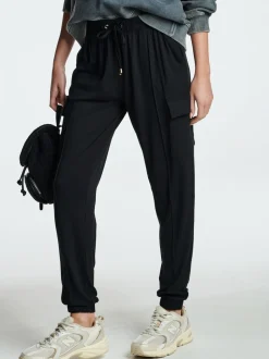 Zwart - Cargo jersey joggingbroek