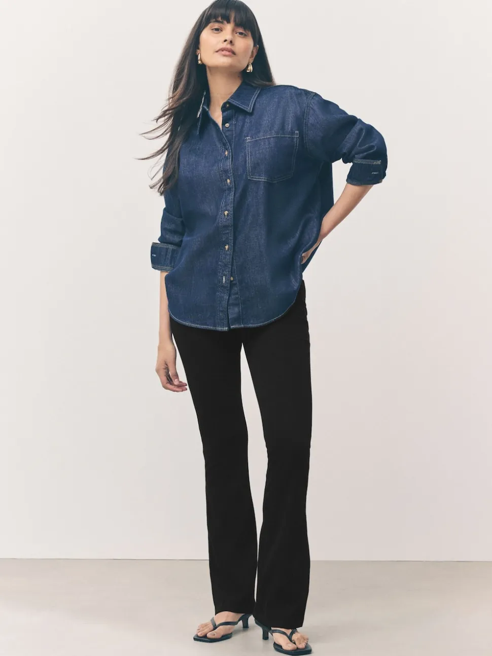 Zwart - Check Jersey Bootcut Leggings