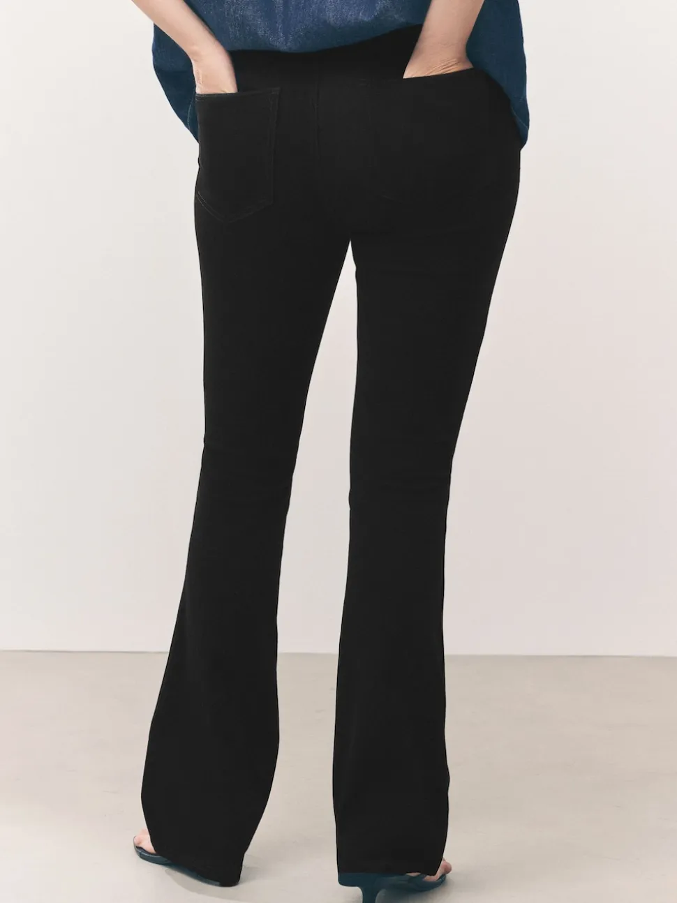Zwart - Check Jersey Bootcut Leggings