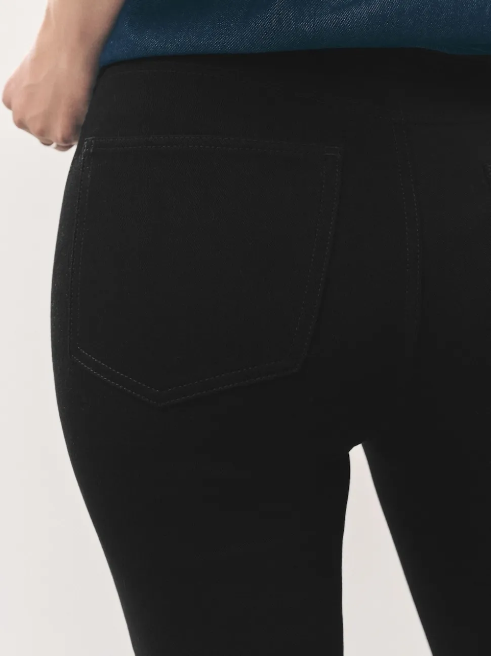 Zwart - Check Jersey Bootcut Leggings