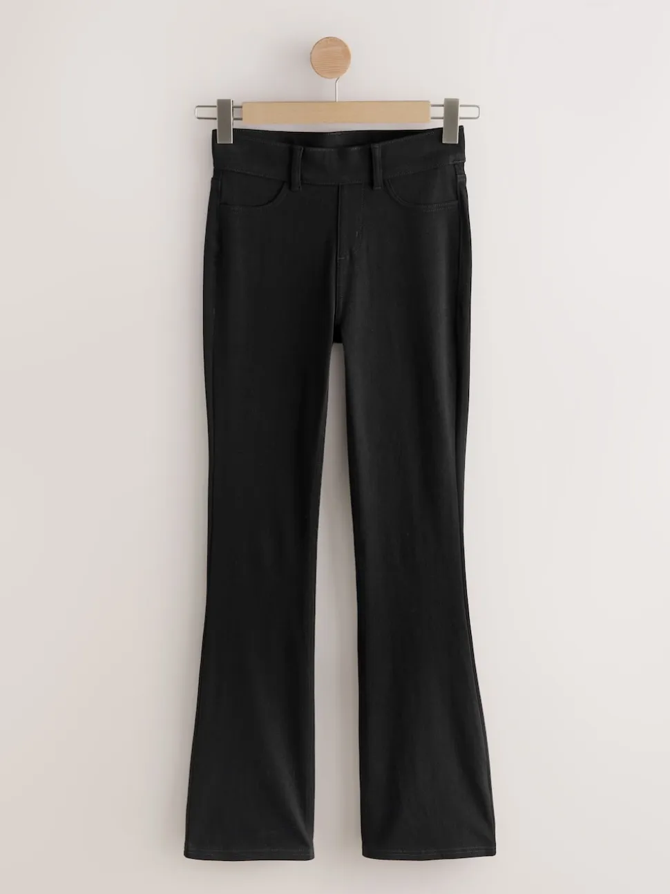 Zwart - Check Jersey Bootcut Leggings