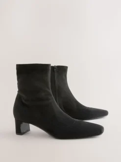 Zwart - Chisel Toe Block Heel Sock Boots
