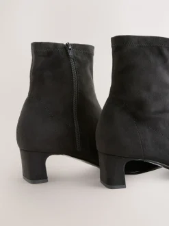 Zwart - Chisel Toe Block Heel Sock Boots