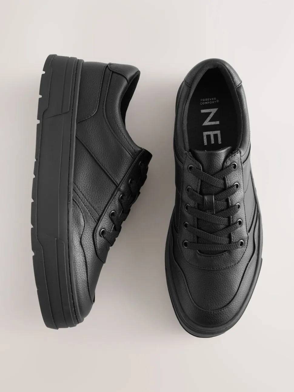 Zwart - Cleat Chunky sneakers met vetersluiting