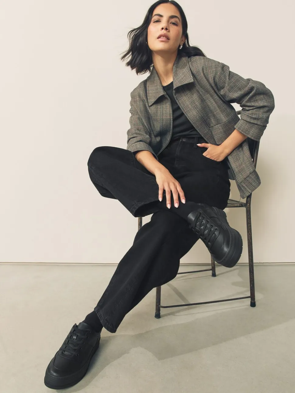 Zwart - Cleat Chunky sneakers met vetersluiting