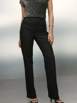 Zwart - Coated Bootcut Jeans