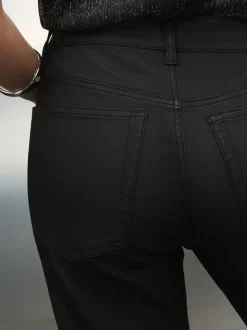 Zwart - Coated Bootcut Jeans