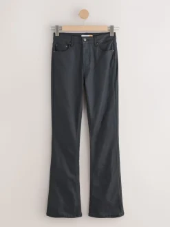 Zwart - Coated Bootcut Jeans
