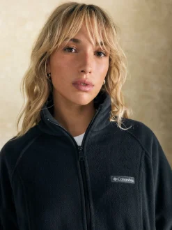 Zwart - Columbia Benton Springs pullover-fleece met halve drukknoop voor dames