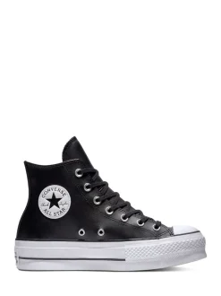 Zwart - Converse - Hoge leren Lift Chuck Taylor sneakers met plateauzool