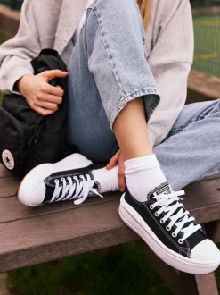 Zwart - Converse All Star Move Chuck Ox sneakers met plateauzool