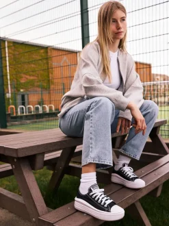 Zwart - Converse All Star Move Chuck Ox sneakers met plateauzool