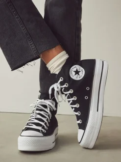Zwart - Converse Lift - Bleke hoge sneakers met plateauzool