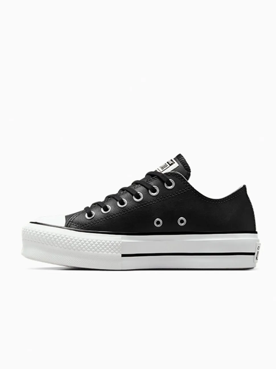 Zwart - Converse Platform Lift Chuck Ox sneakers van leer
