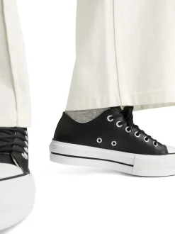 Zwart - Converse Platform Lift Chuck Ox sneakers van leer
