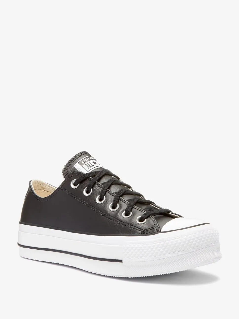 Zwart - Converse Platform Lift Chuck Ox sneakers van leer
