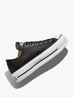 Zwart - Converse Platform Lift Chuck Ox sneakers van leer