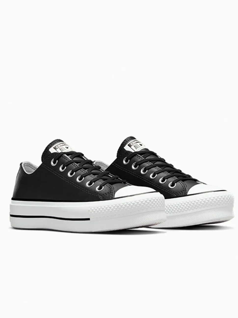 Zwart - Converse Platform Lift Chuck Ox sneakers van leer