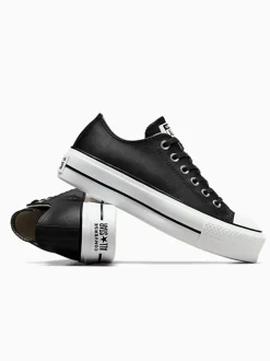 Zwart - Converse Platform Lift Chuck Ox sneakers van leer