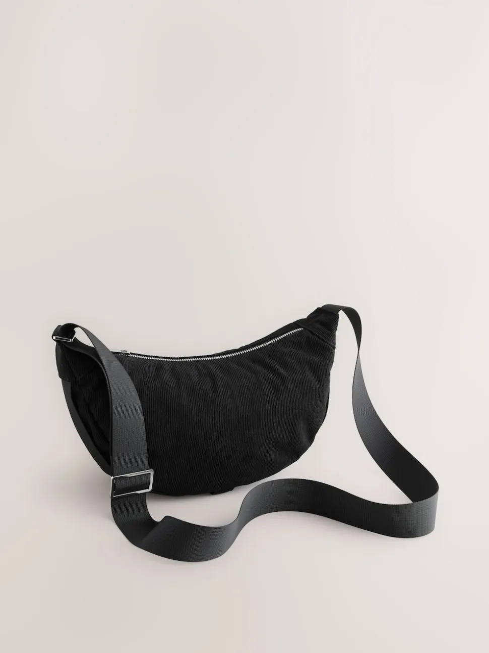Zwart - Cord Effect Sling Bag