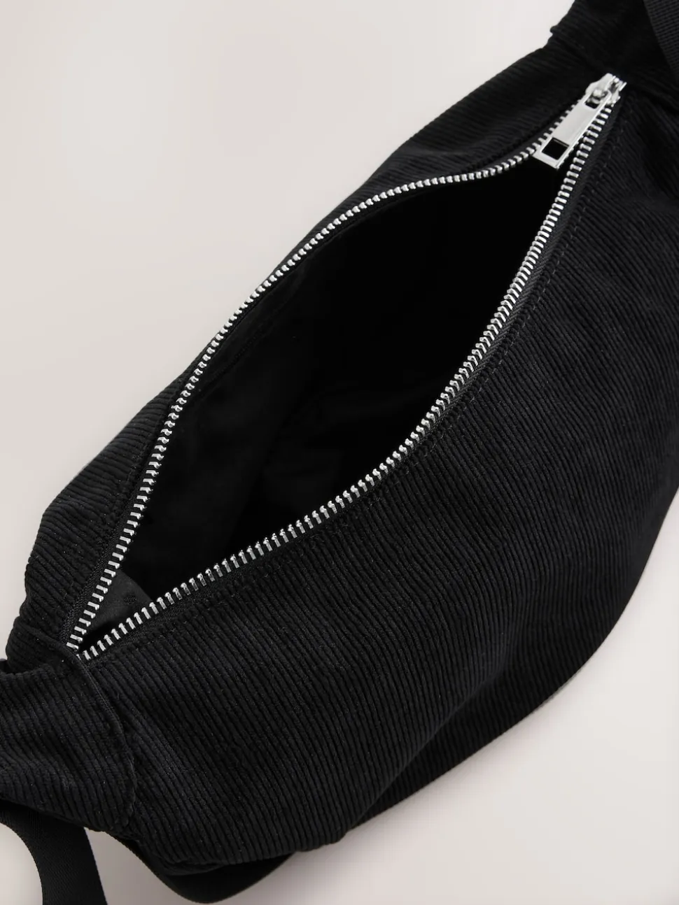 Zwart - Cord Effect Sling Bag