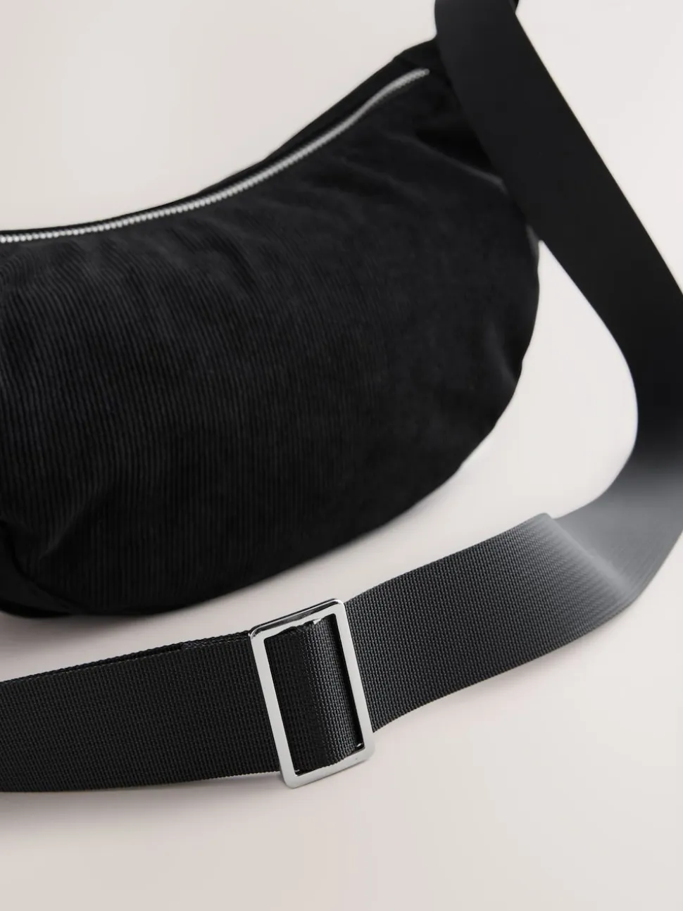Zwart - Cord Effect Sling Bag