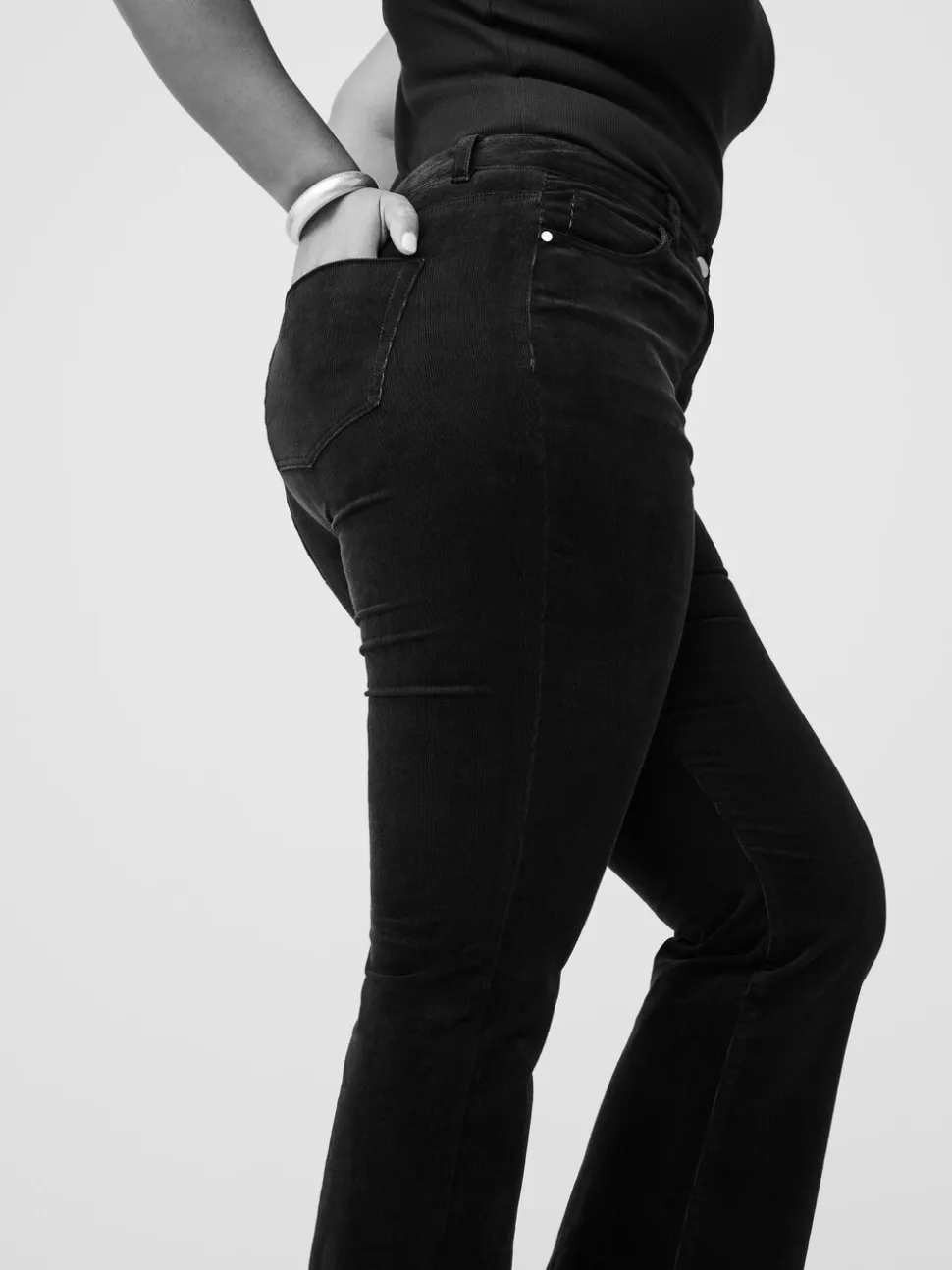 Zwart - Corduroy Bootcut Hourglass Trousers