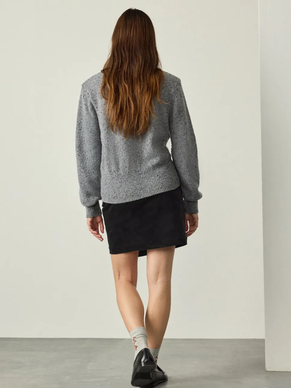 Zwart - Corduroy mini-wikkelrok