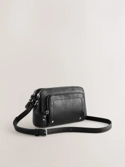 Zwart - Crossbodytas met dubbele rits