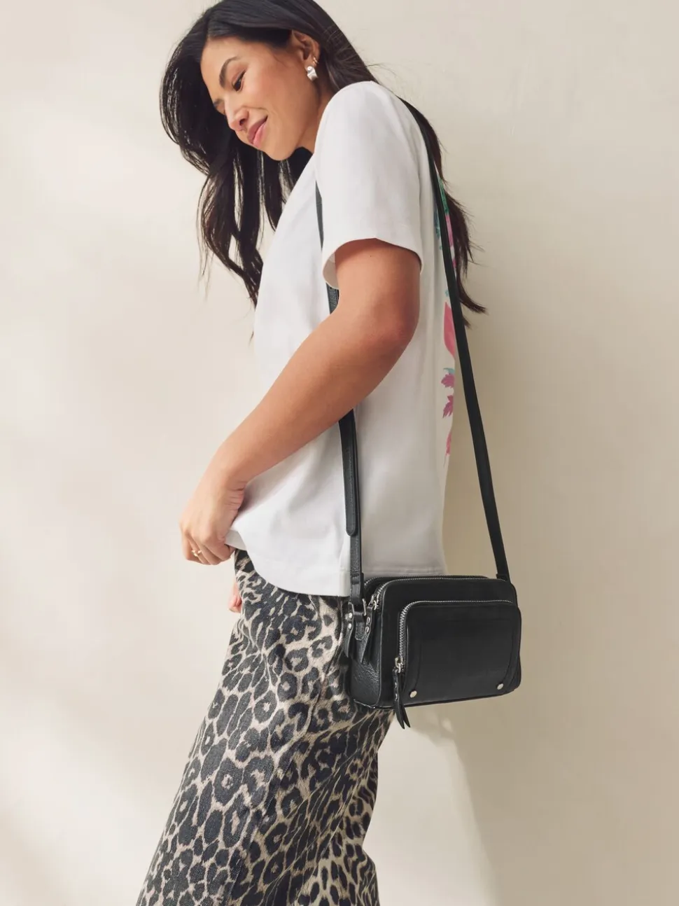 Zwart - Crossbodytas met dubbele rits