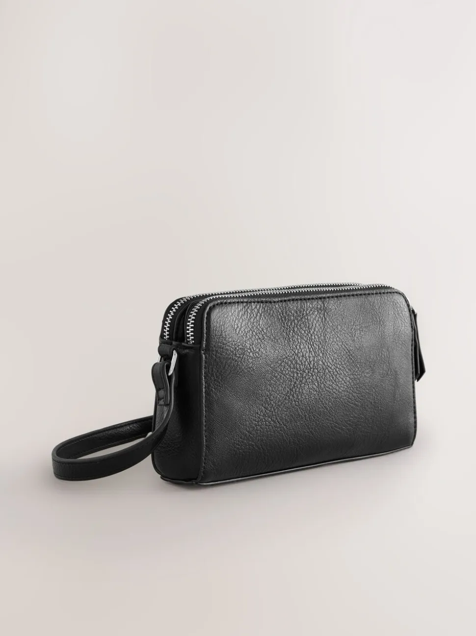 Zwart - Crossbodytas met dubbele rits