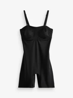 Zwart - DD+ minimaliserende buikcorrigerend ondergoed met bandeau en pijpjes