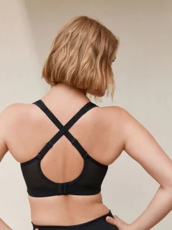 Zwart - DD+ Non Pad Full Cup Dry Tech High Impact Sports Bra