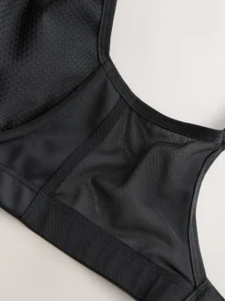 Zwart - DD+ Non Pad Full Cup Dry Tech High Impact Sports Bra