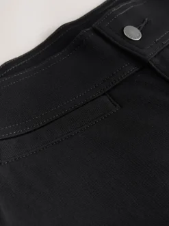 Zwart - Denim jersey legging met uitlopende pijpen