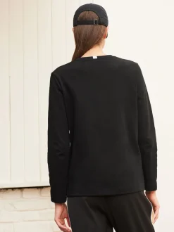 Zwart - Dik T-shirt met lange mouwen en ronde hals