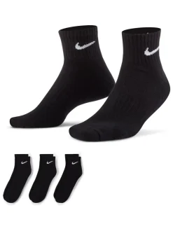 Zwart - Enkel - Nike Everyday set van 3 paar verzachte sokken met boord
