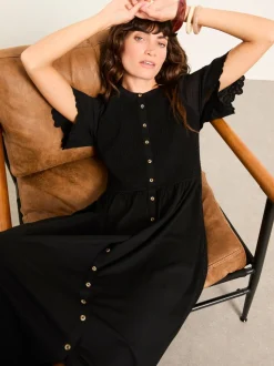 Zwart - FatFace Jersey Midi Dress
