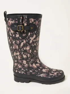 Zwart - FatFace Rubber Printed Welly