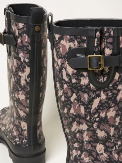 Zwart - FatFace Rubber Printed Welly