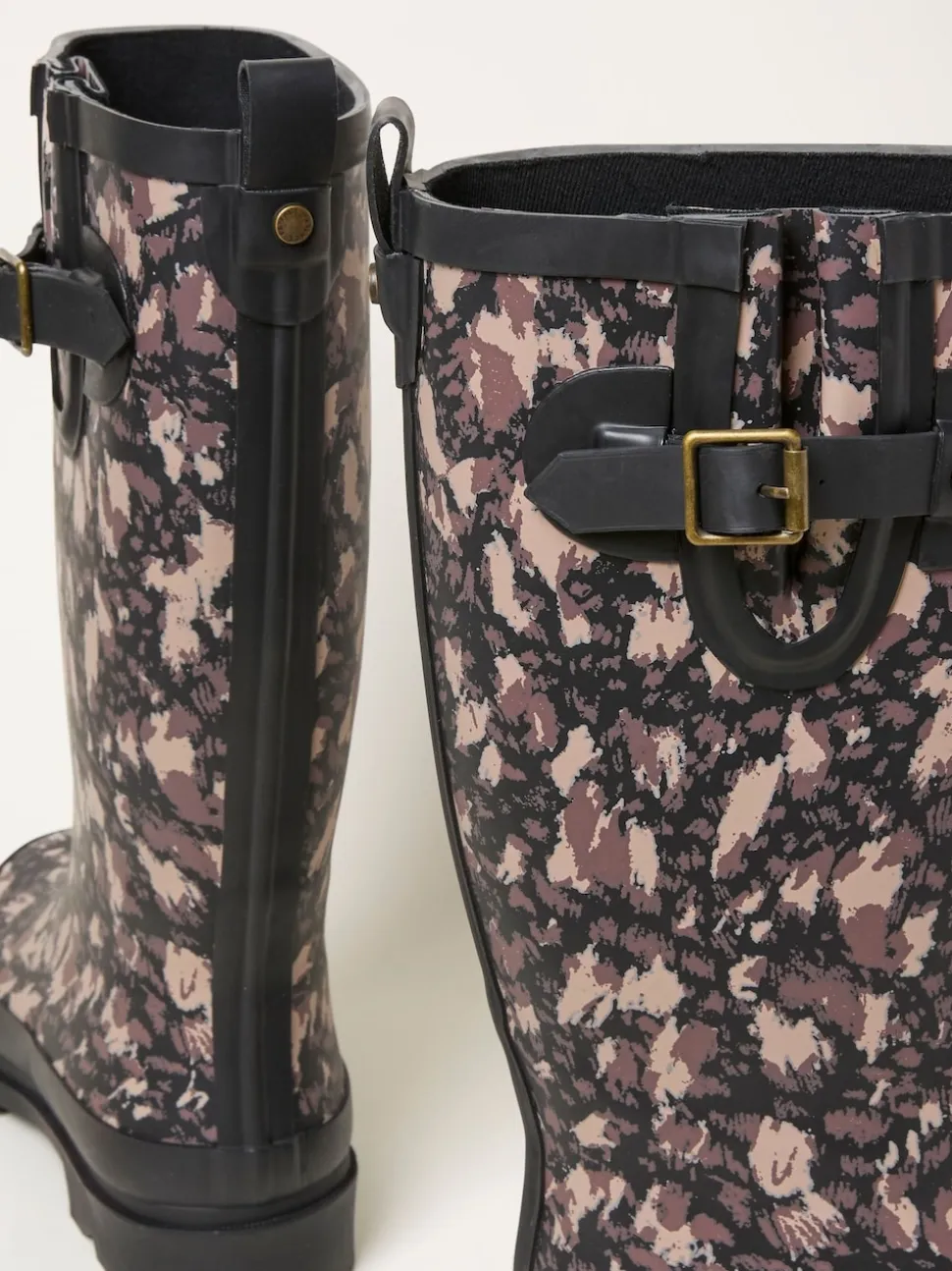 Zwart - FatFace Rubber Printed Welly
