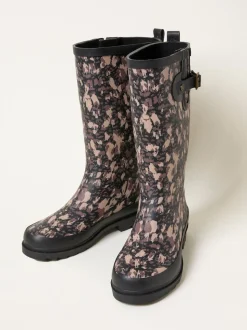 Zwart - FatFace Rubber Printed Welly