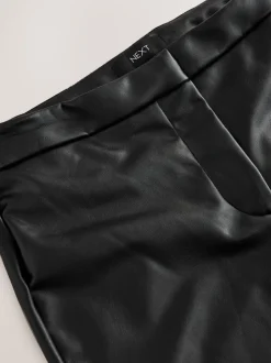 Zwart - Faux Leather Skinny Fit Trousers
